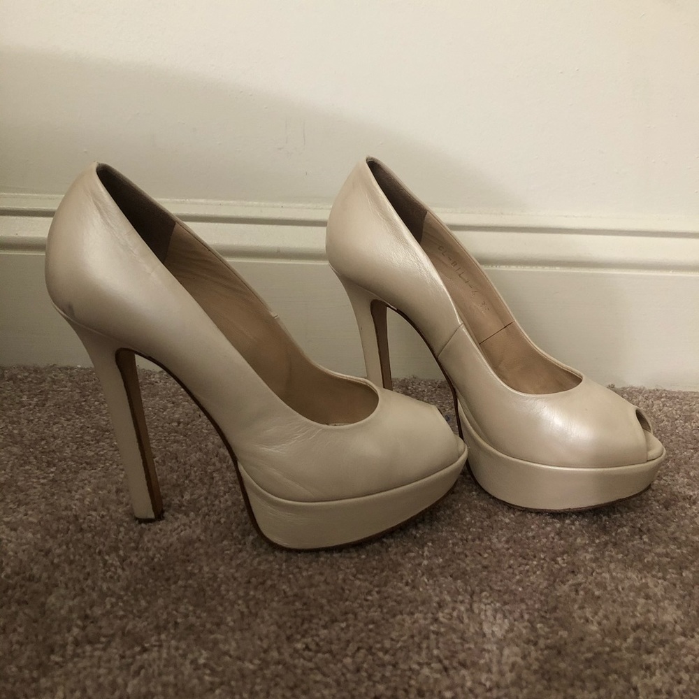 Carlo Pazolini Couture Pearl Heels Peep Toe